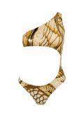 Just Cavalli Gold Snake Print Swimsuit