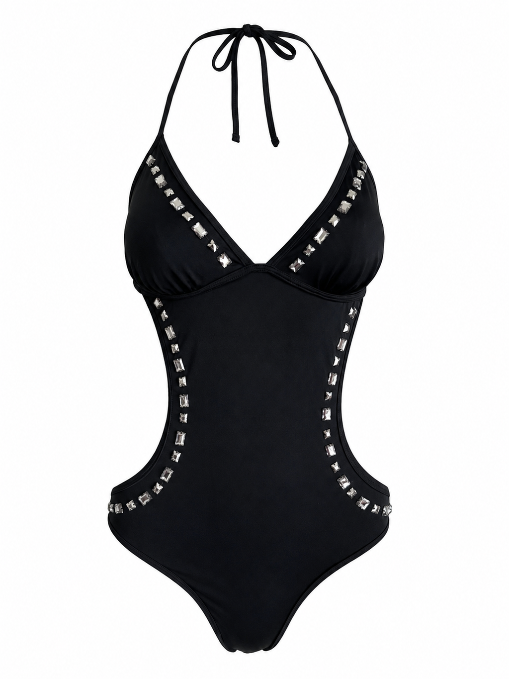 Dorothy Perkins Embellished Black Cutout Swimsuit