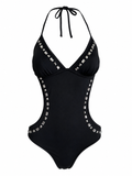 Dorothy Perkins Embellished Black Cutout Swimsuit