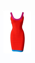 Herve Leger Neon Bandage Midi Dress
