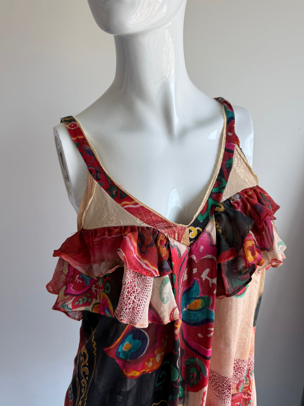 Galliano Printed Balloon Mini Dress