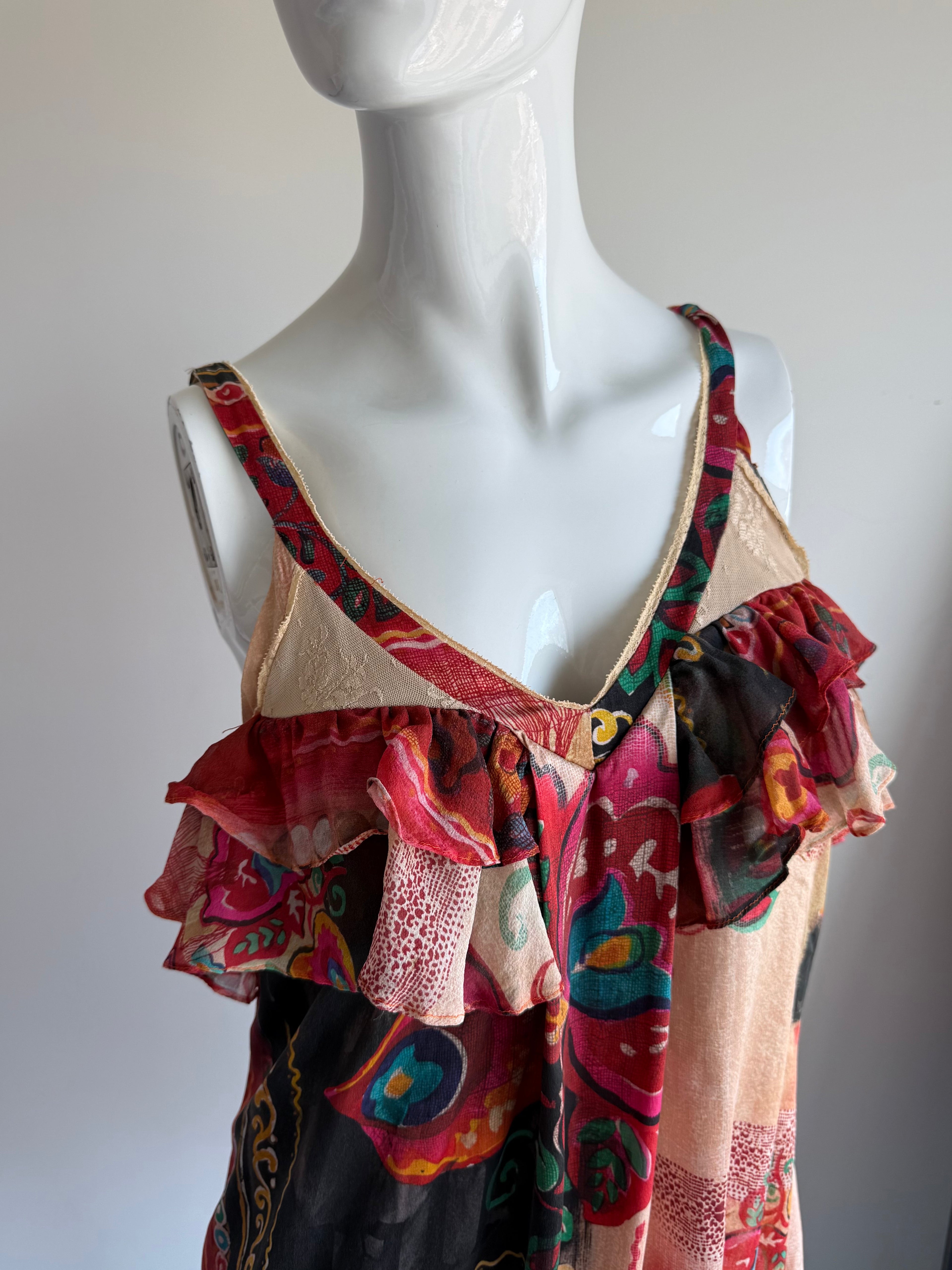 Galliano Printed Balloon Mini Dress