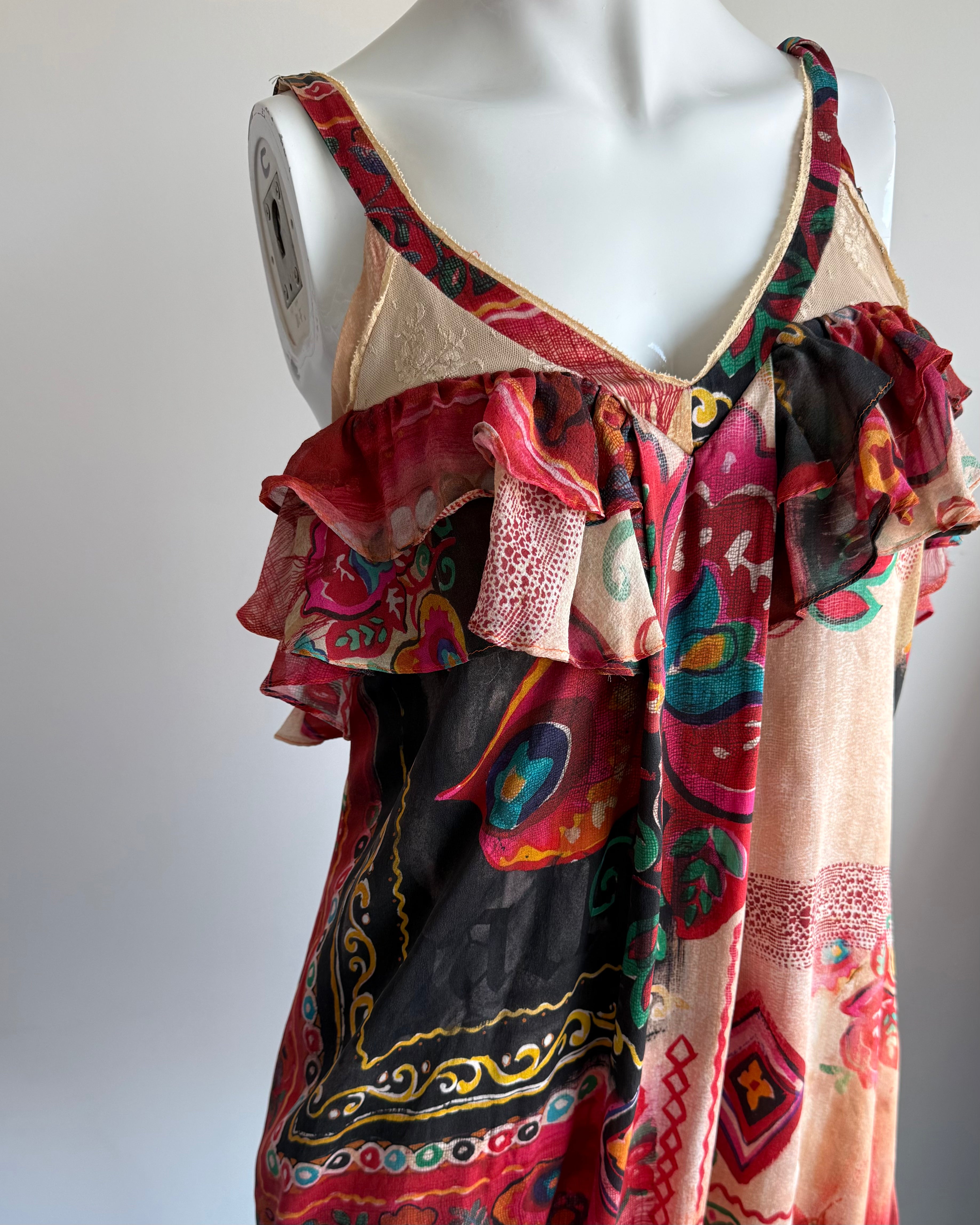 Galliano Printed Balloon Mini Dress