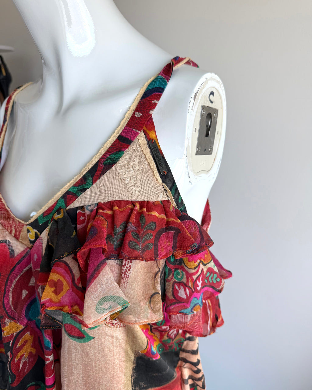 Galliano Printed Balloon Mini Dress