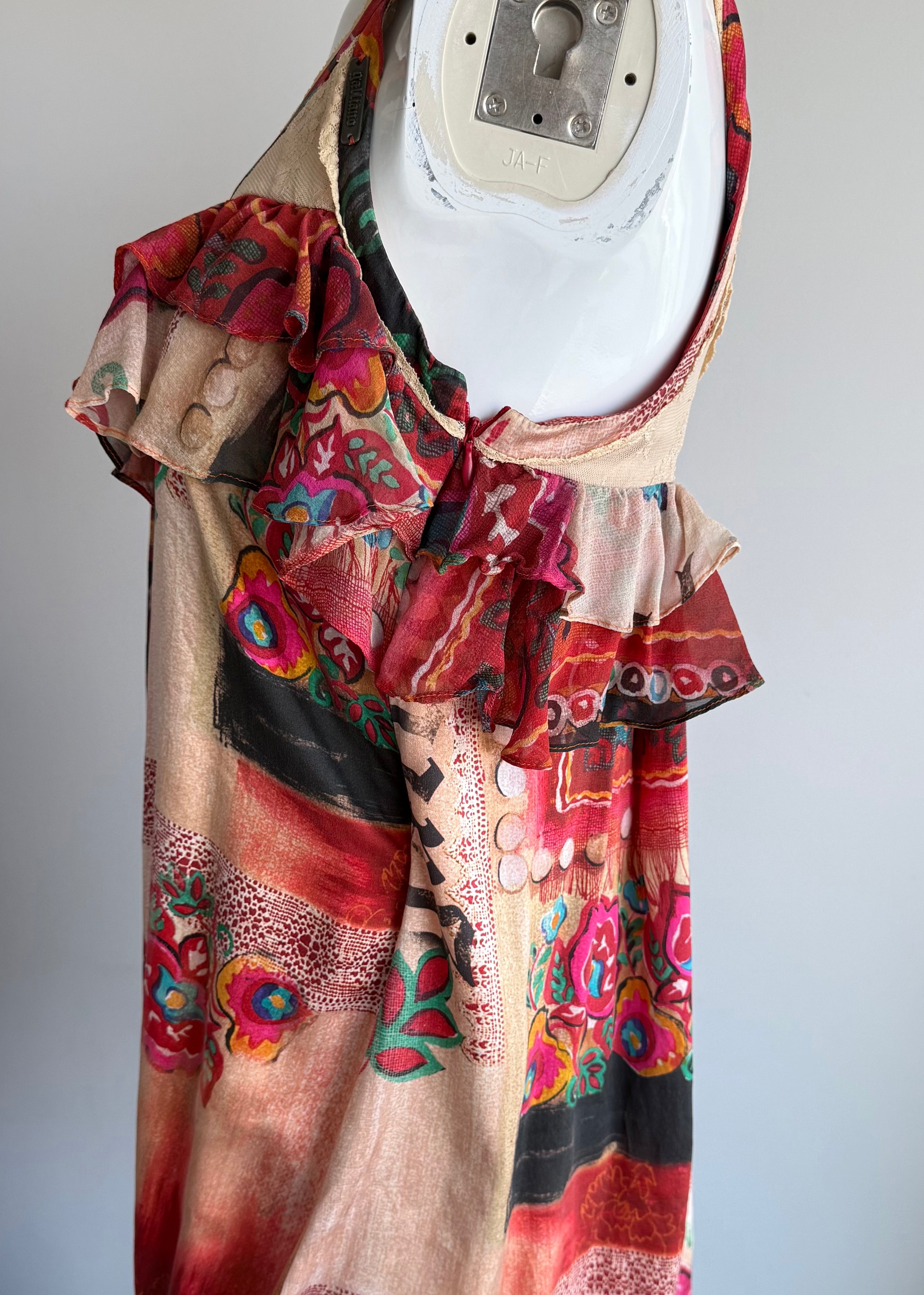 Galliano Printed Balloon Mini Dress