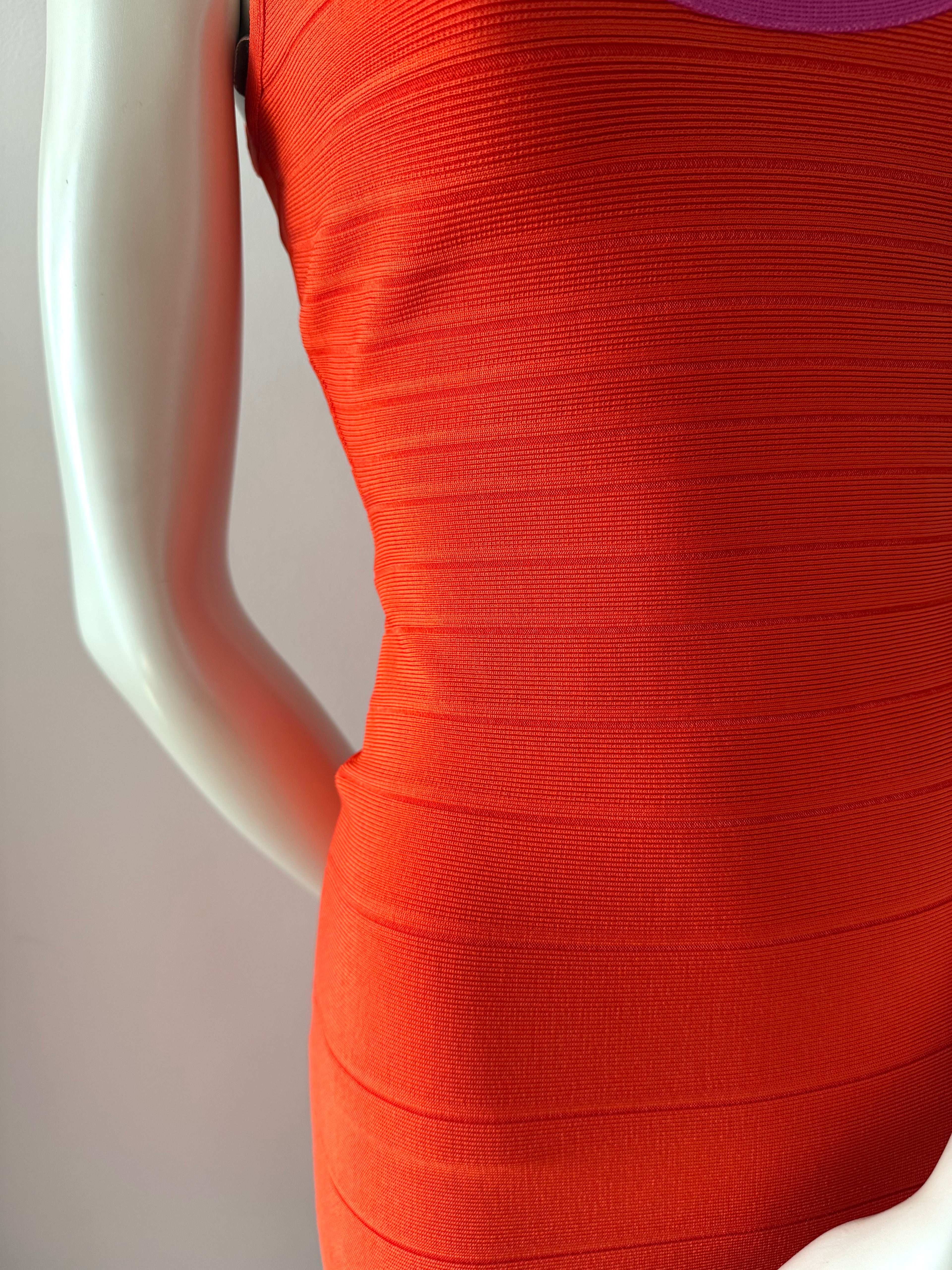 Herve Leger Neon Bandage Midi Dress