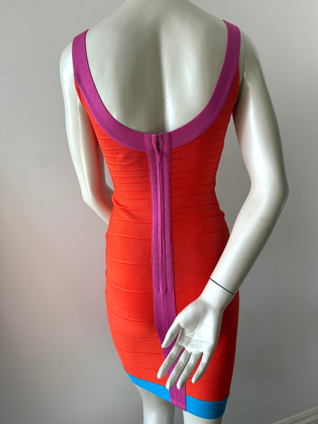 Herve Leger Neon Bandage Midi Dress