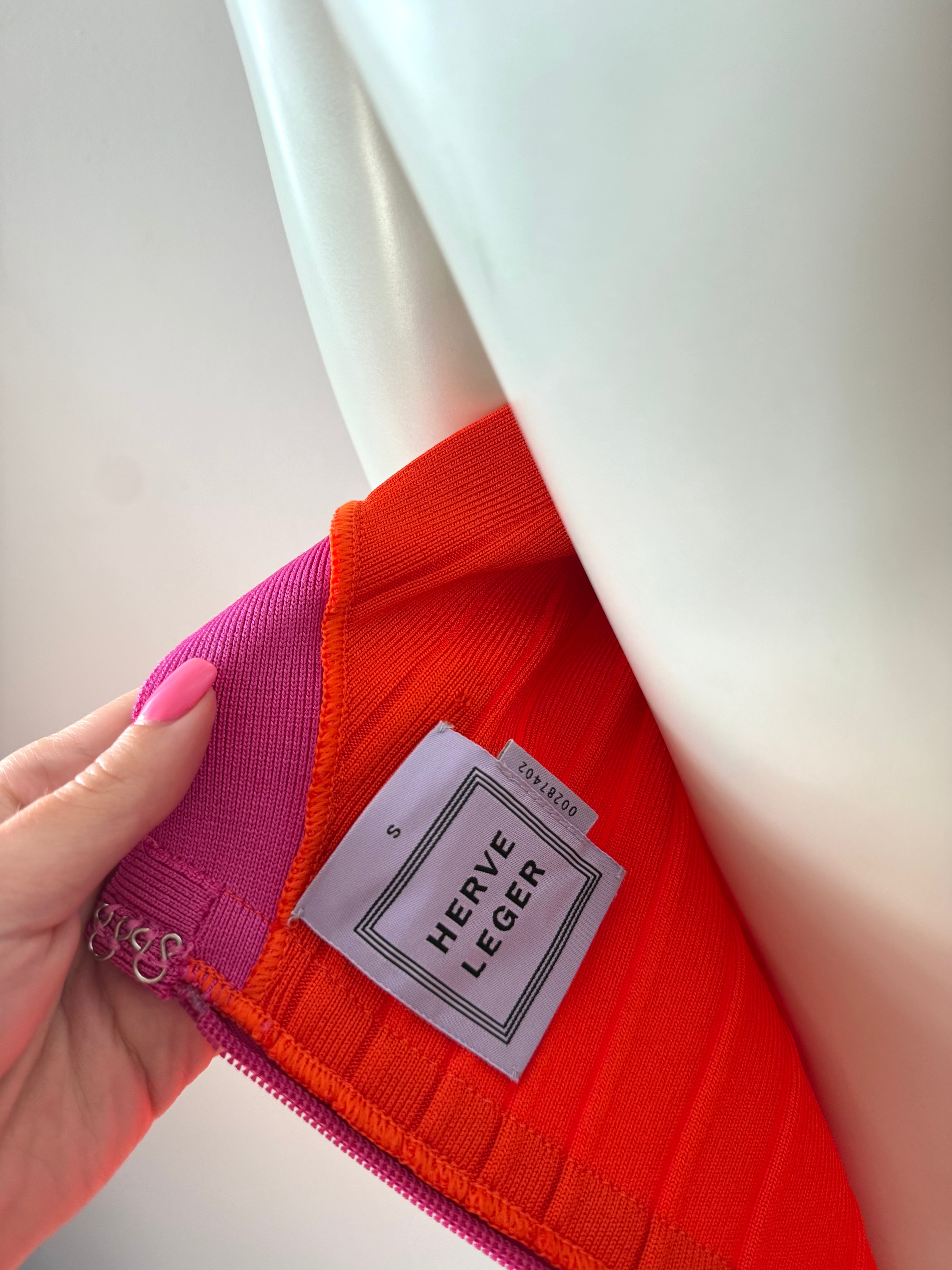 Herve Leger Neon Bandage Midi Dress