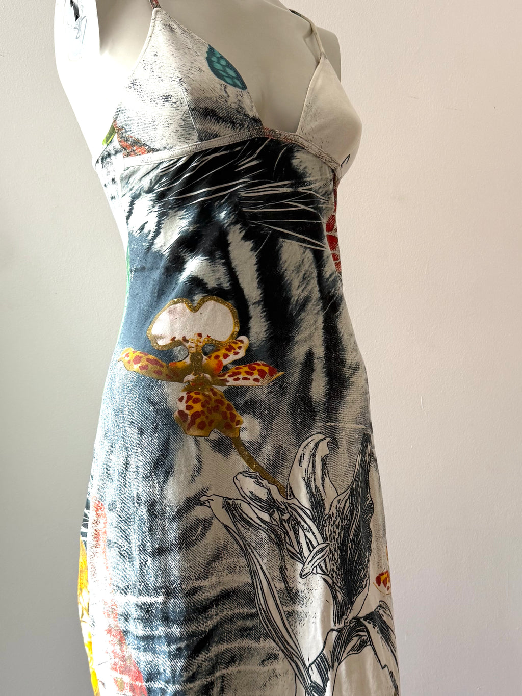 Roberto Cavalli Butterfly Print Midi Dress