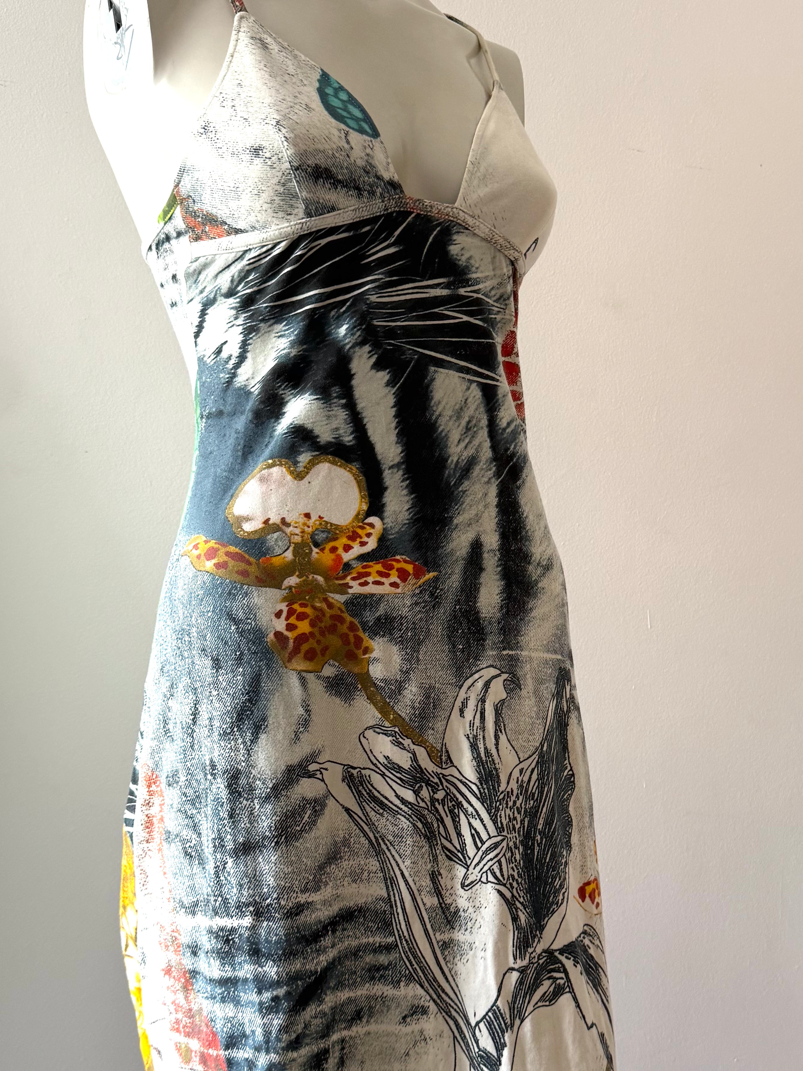 Roberto Cavalli Butterfly Print Midi Dress