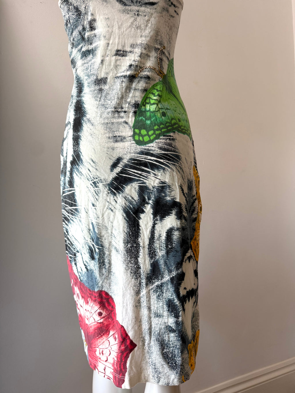 Roberto Cavalli Butterfly Print Midi Dress
