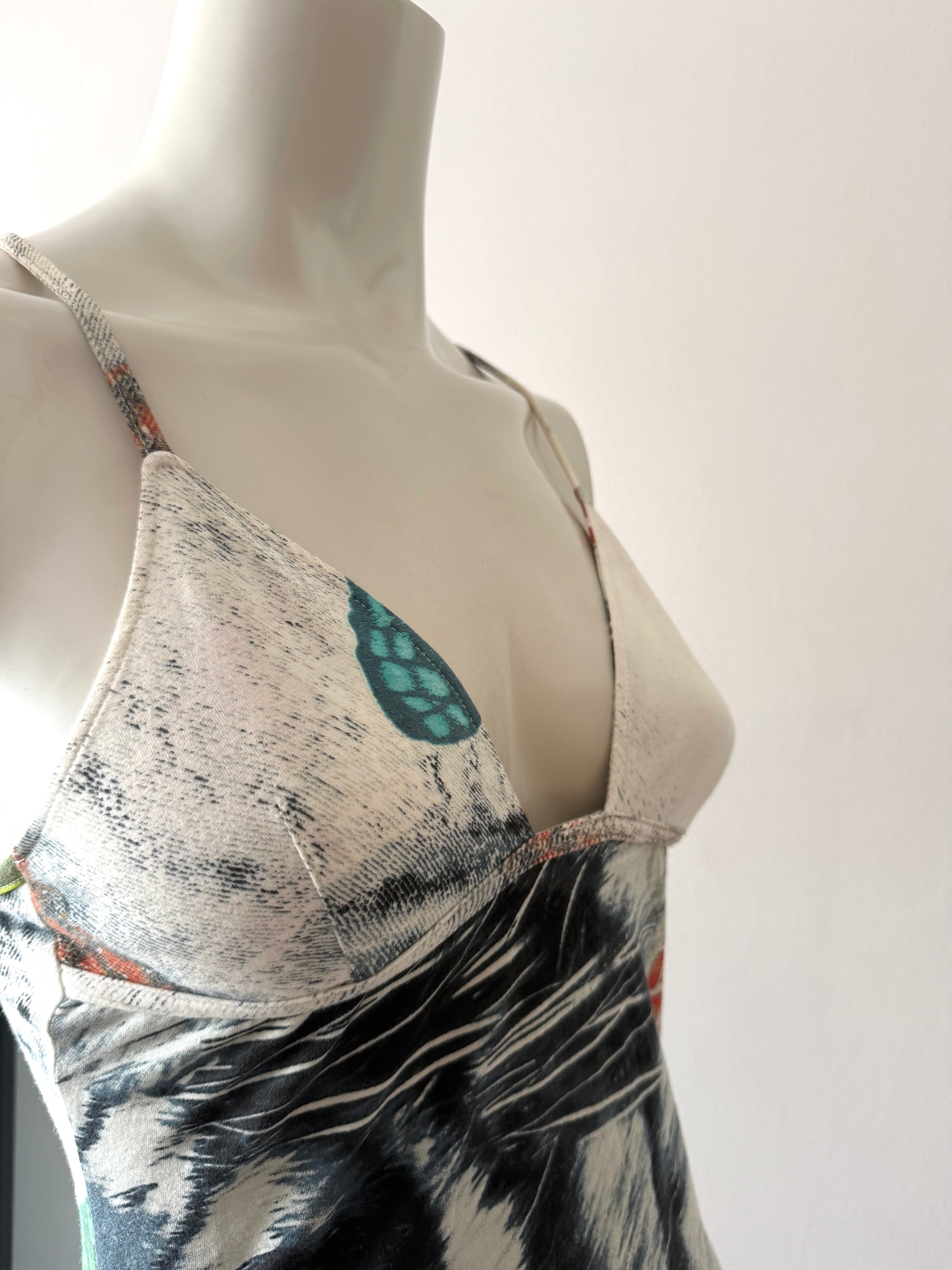 Roberto Cavalli Butterfly Print Midi Dress