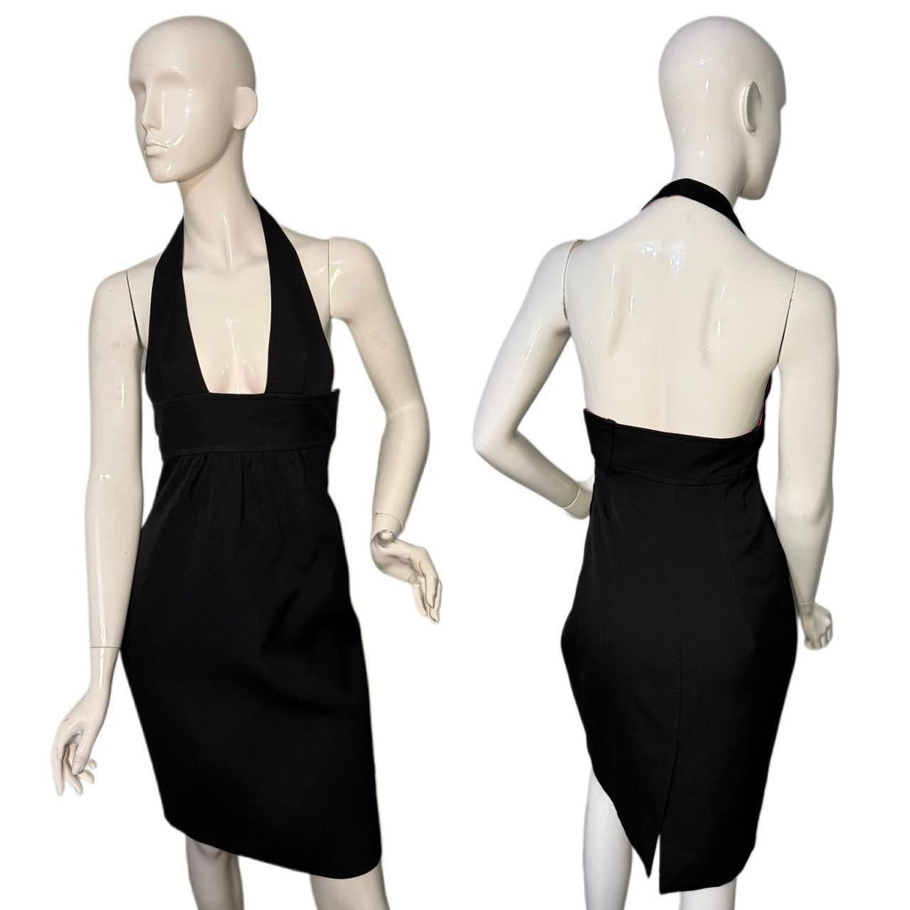 Dsquared2 Black Plunge Midi Dress