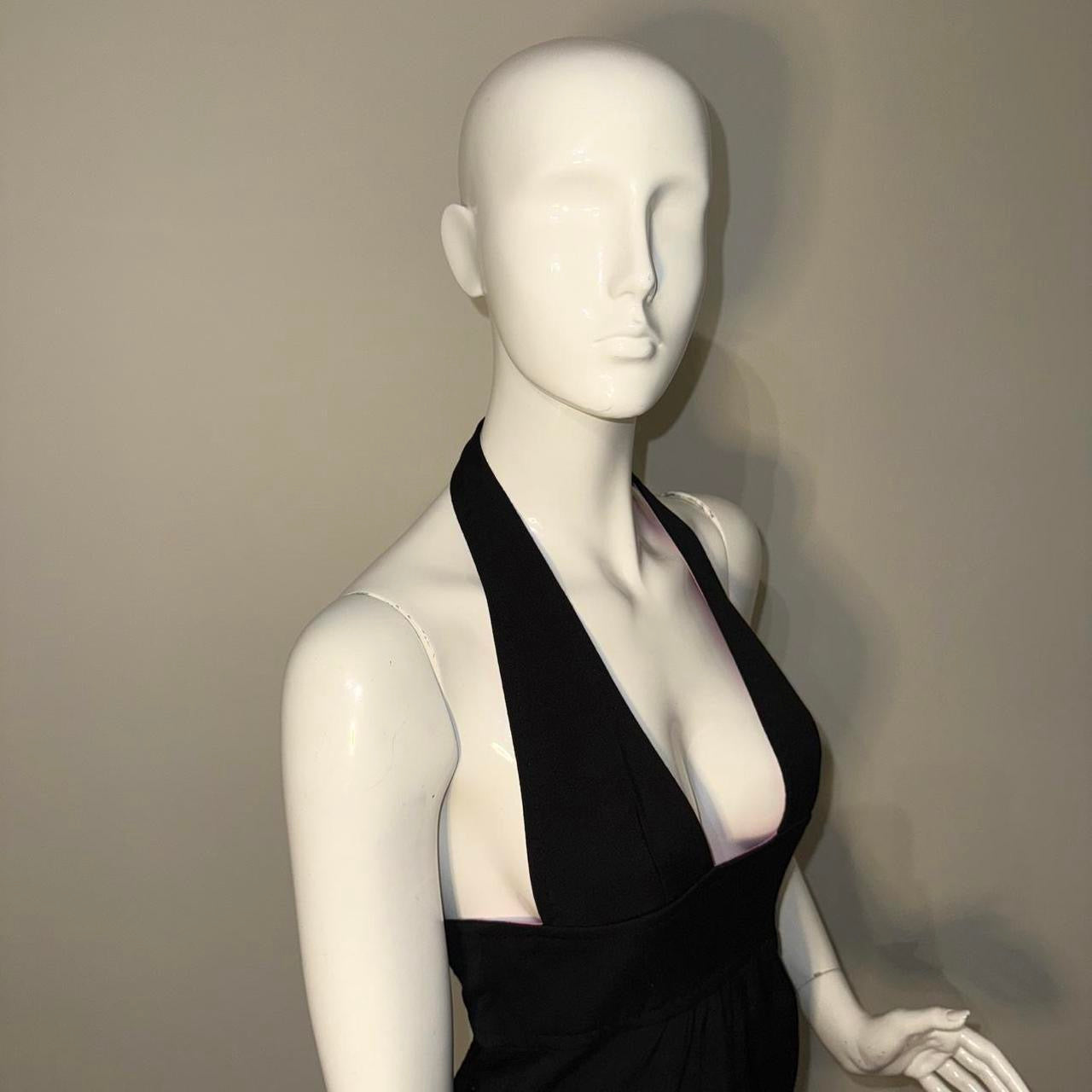Dsquared2 Black Plunge Midi Dress