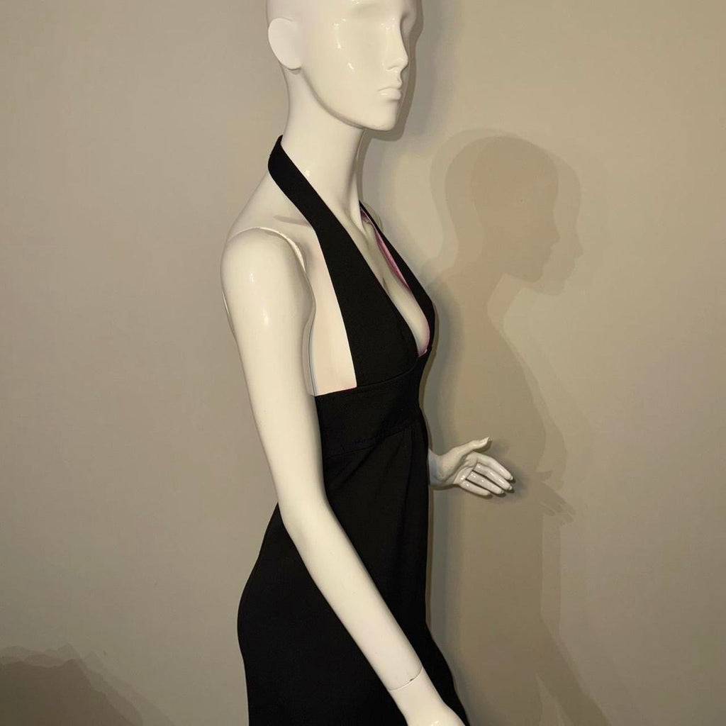 Dsquared2 Black Plunge Midi Dress
