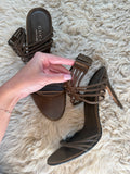 Gucci Brown Strappy Heels