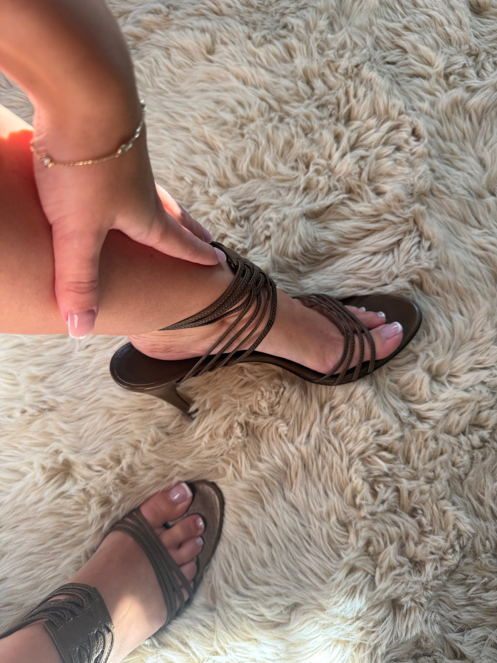 Gucci Brown Strappy Heels