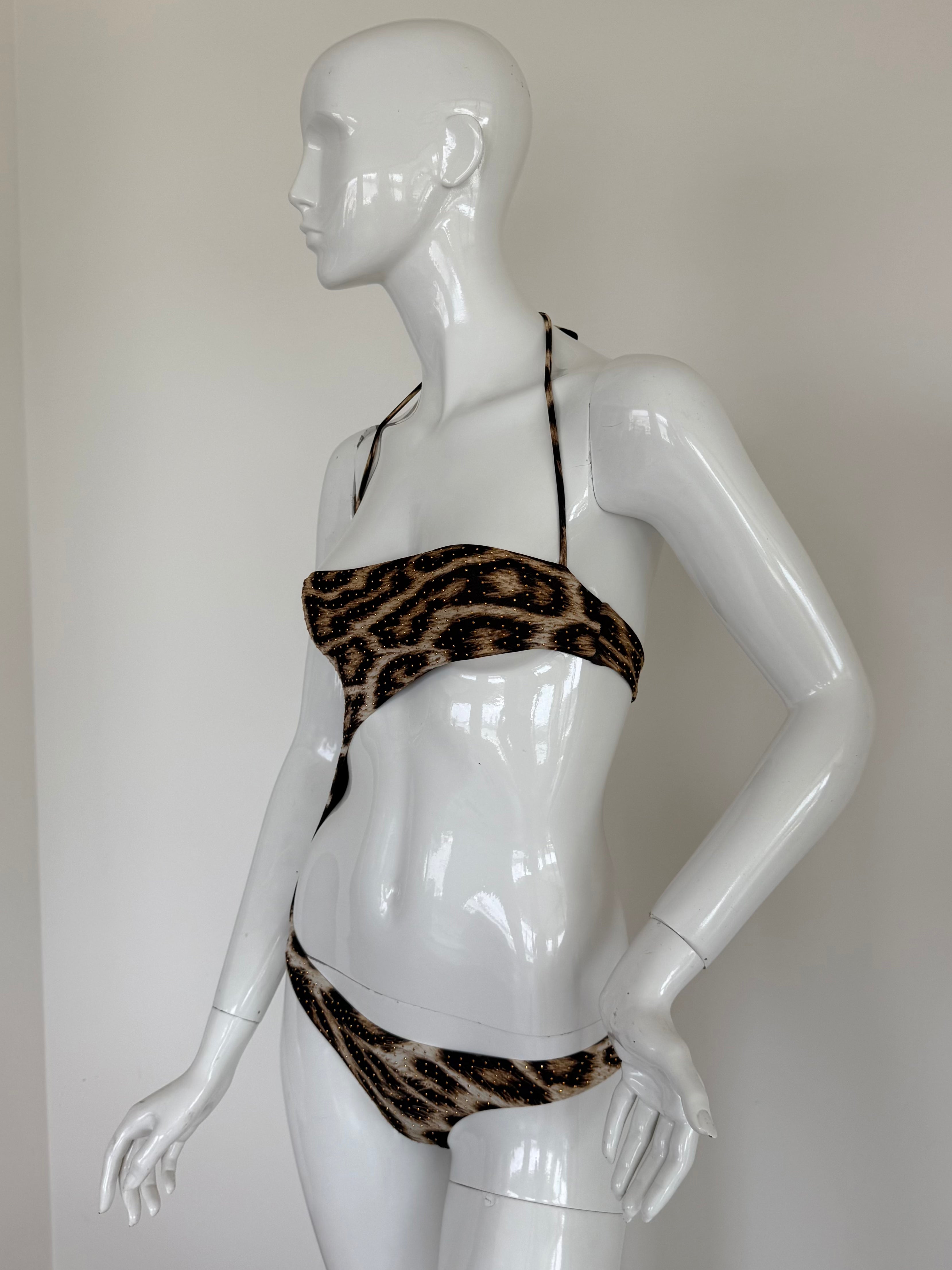 Just Cavalli Leopard Print Cutout Swimsuit