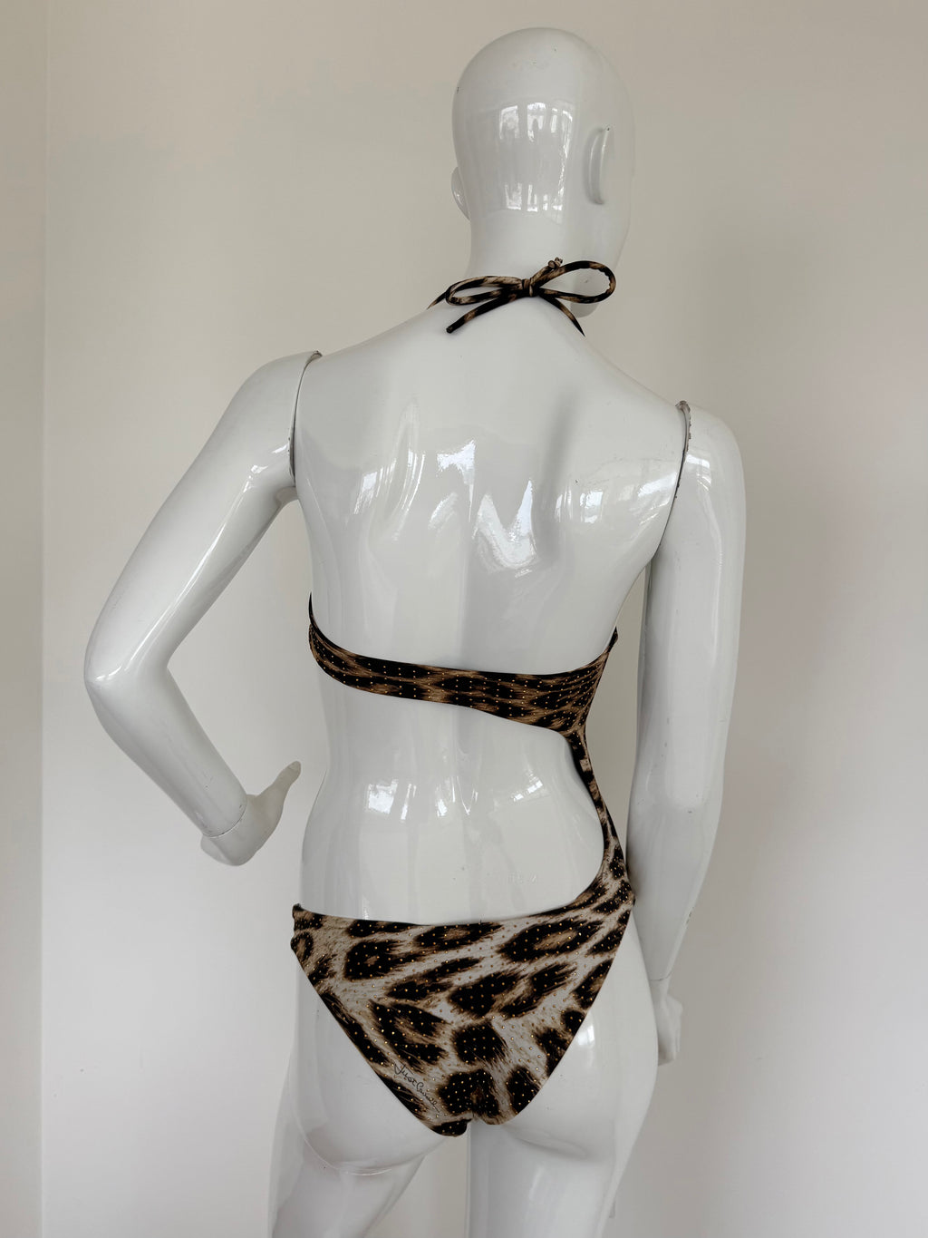 Just Cavalli Leopard Print Cutout Swimsuit