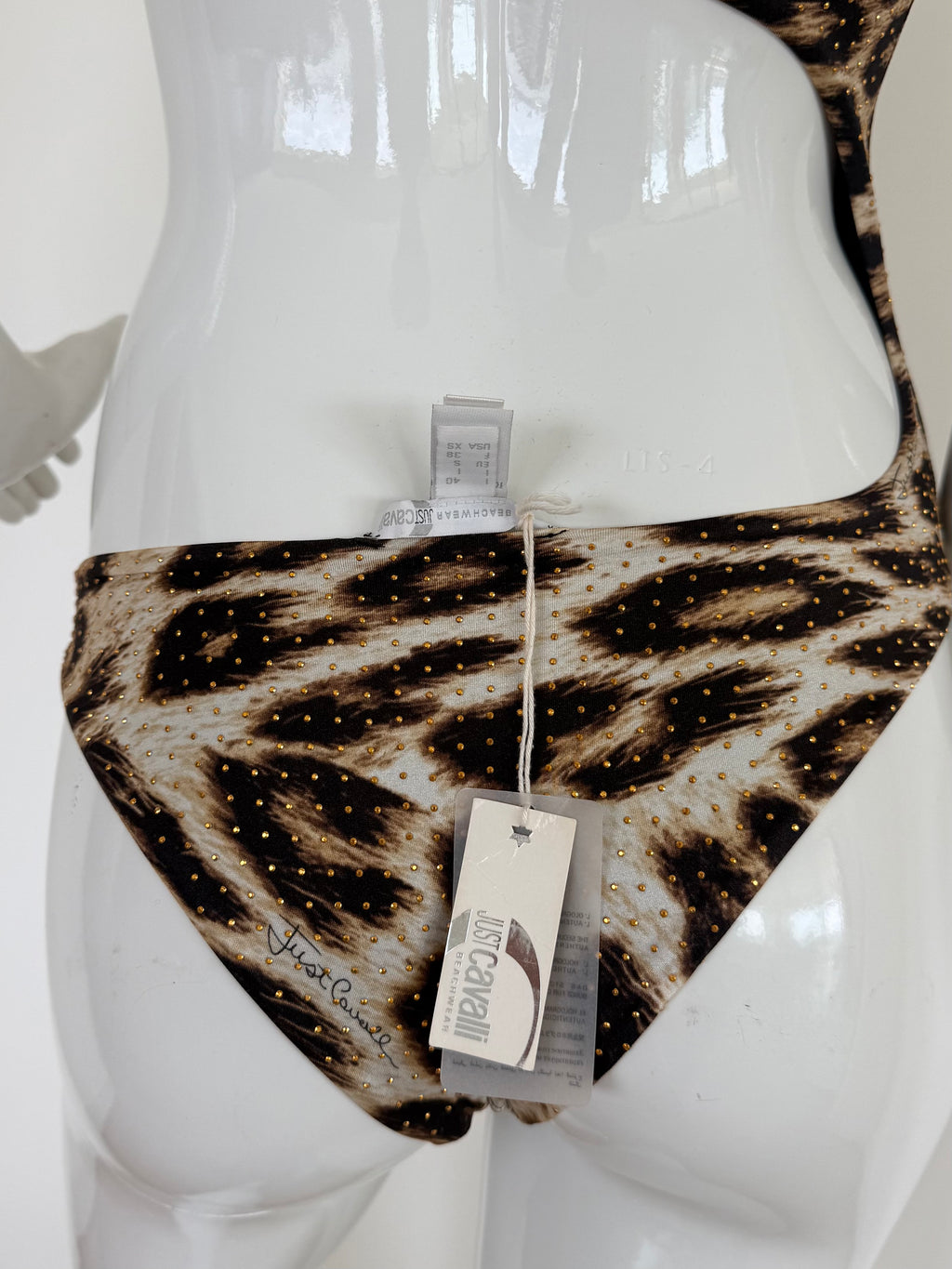 Just Cavalli Leopard Print Cutout Swimsuit