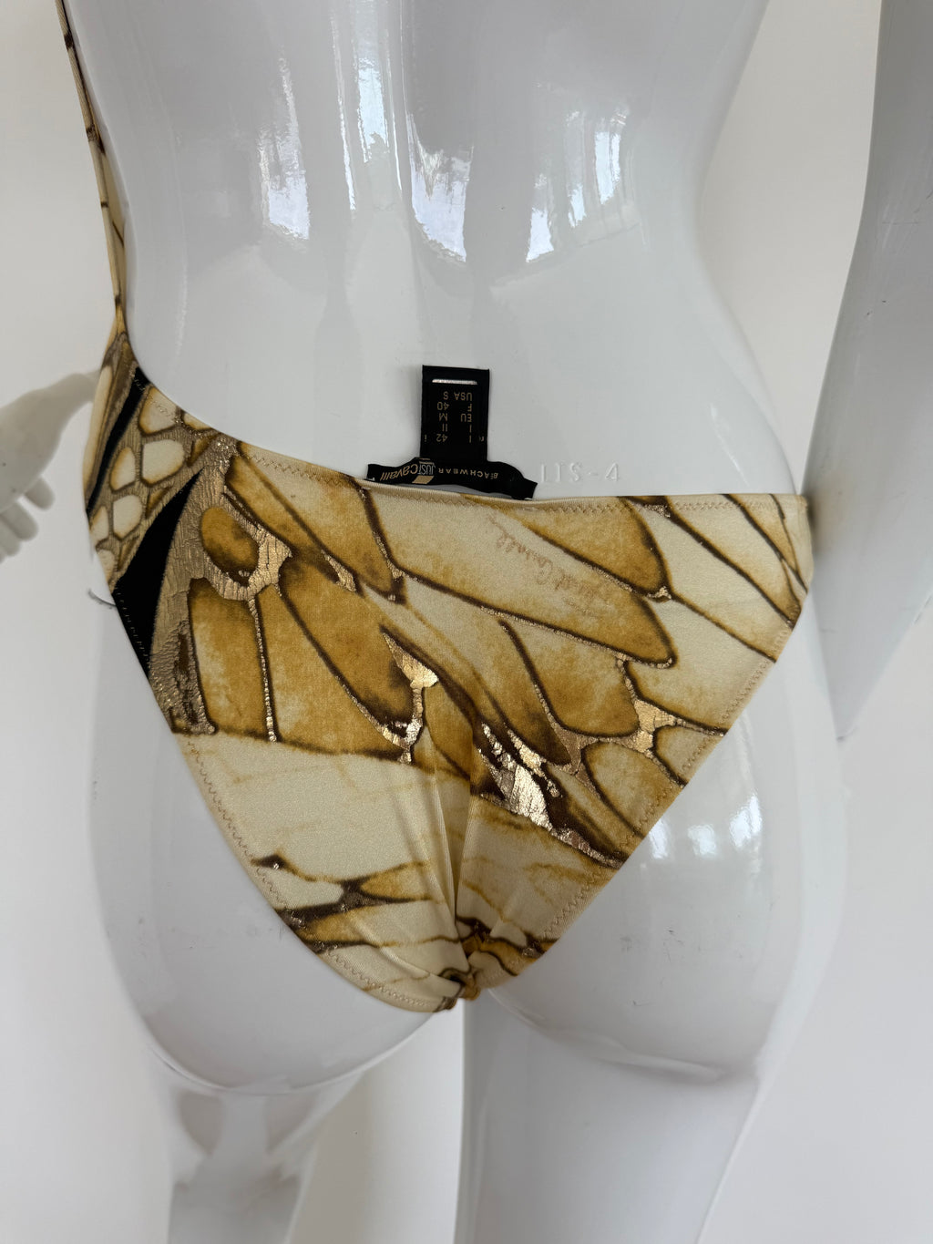 Just Cavalli Gold Snake Print Swimsuit