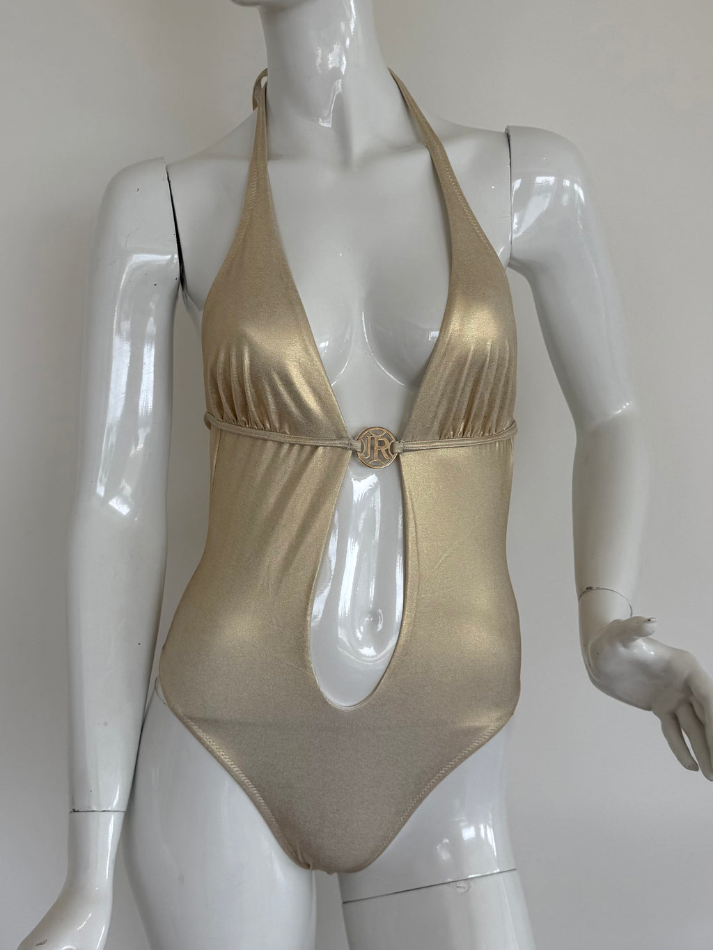 John Richmond Gold Cutout Swimsuit