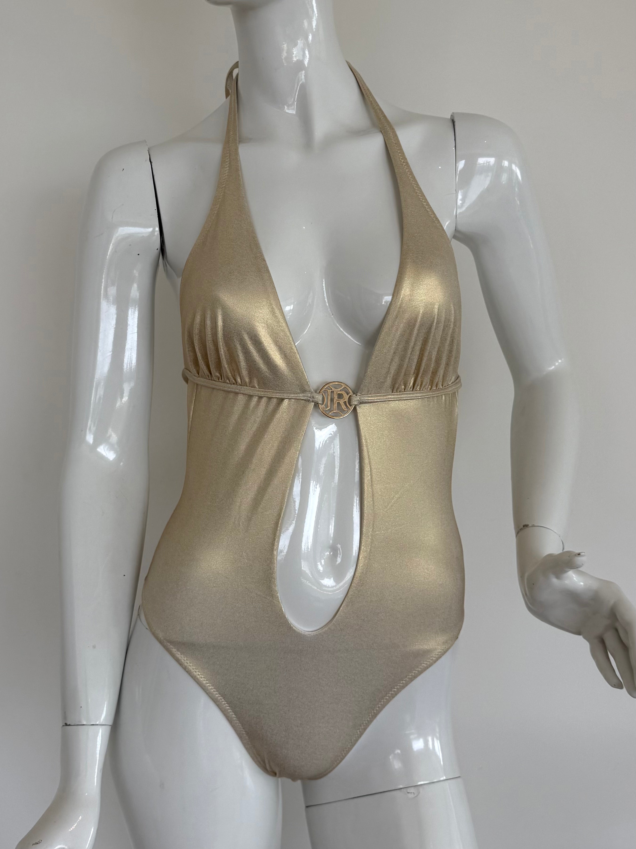 John Richmond Gold Cutout Swimsuit
