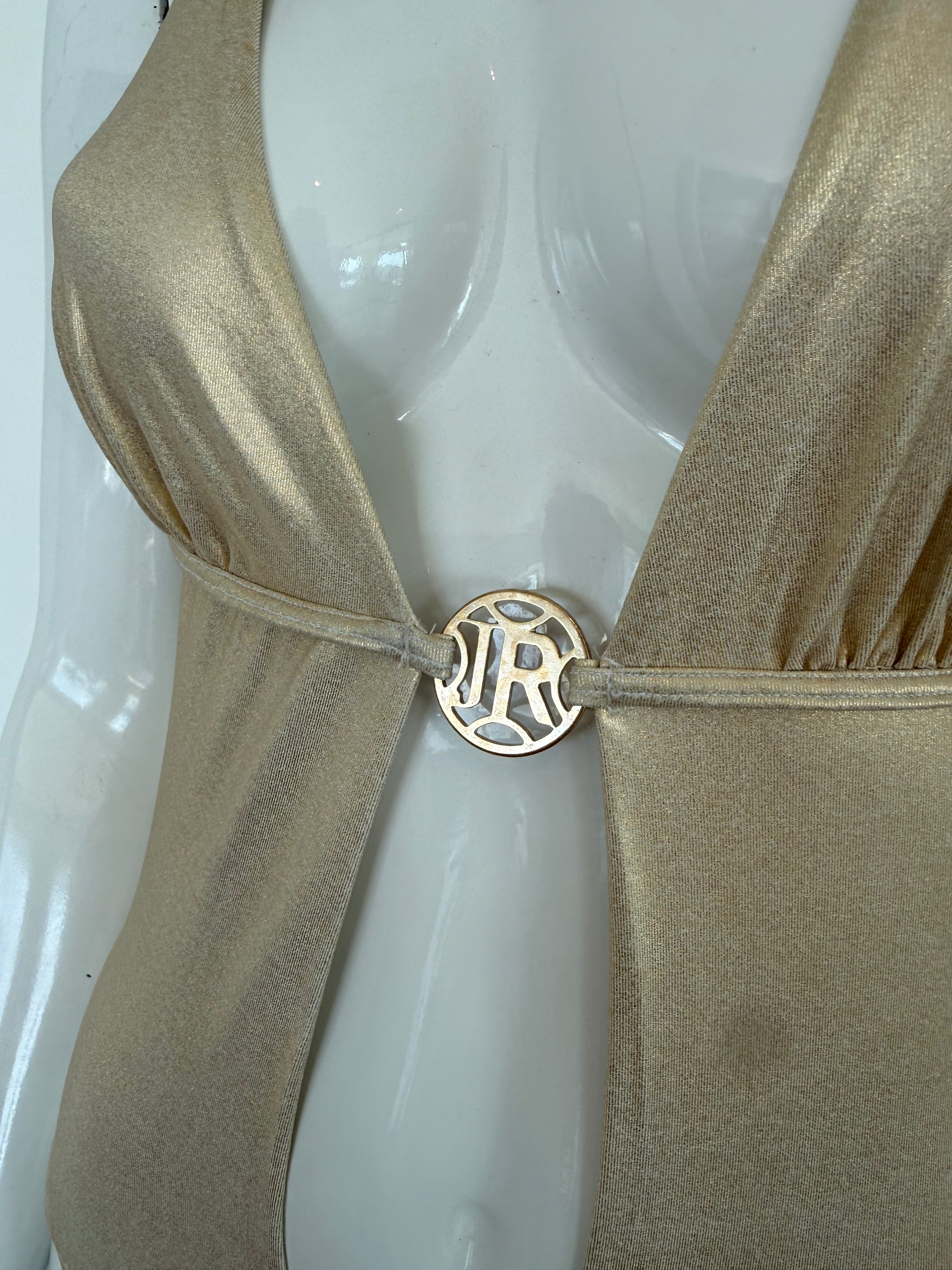 John Richmond Gold Cutout Swimsuit