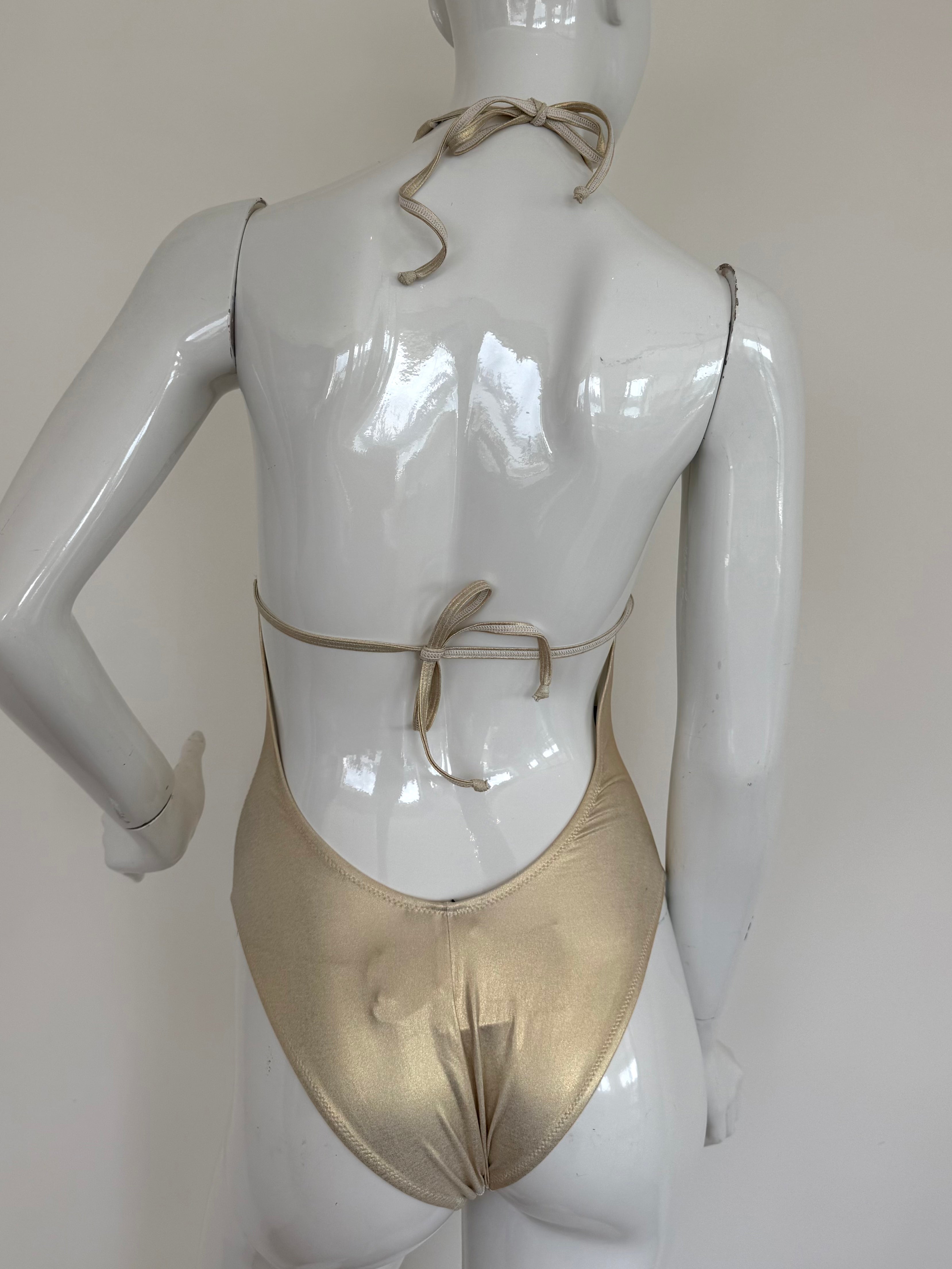 John Richmond Gold Cutout Swimsuit
