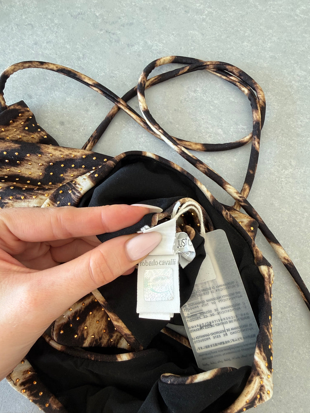 Just Cavalli Leopard Print Cutout Swimsuit