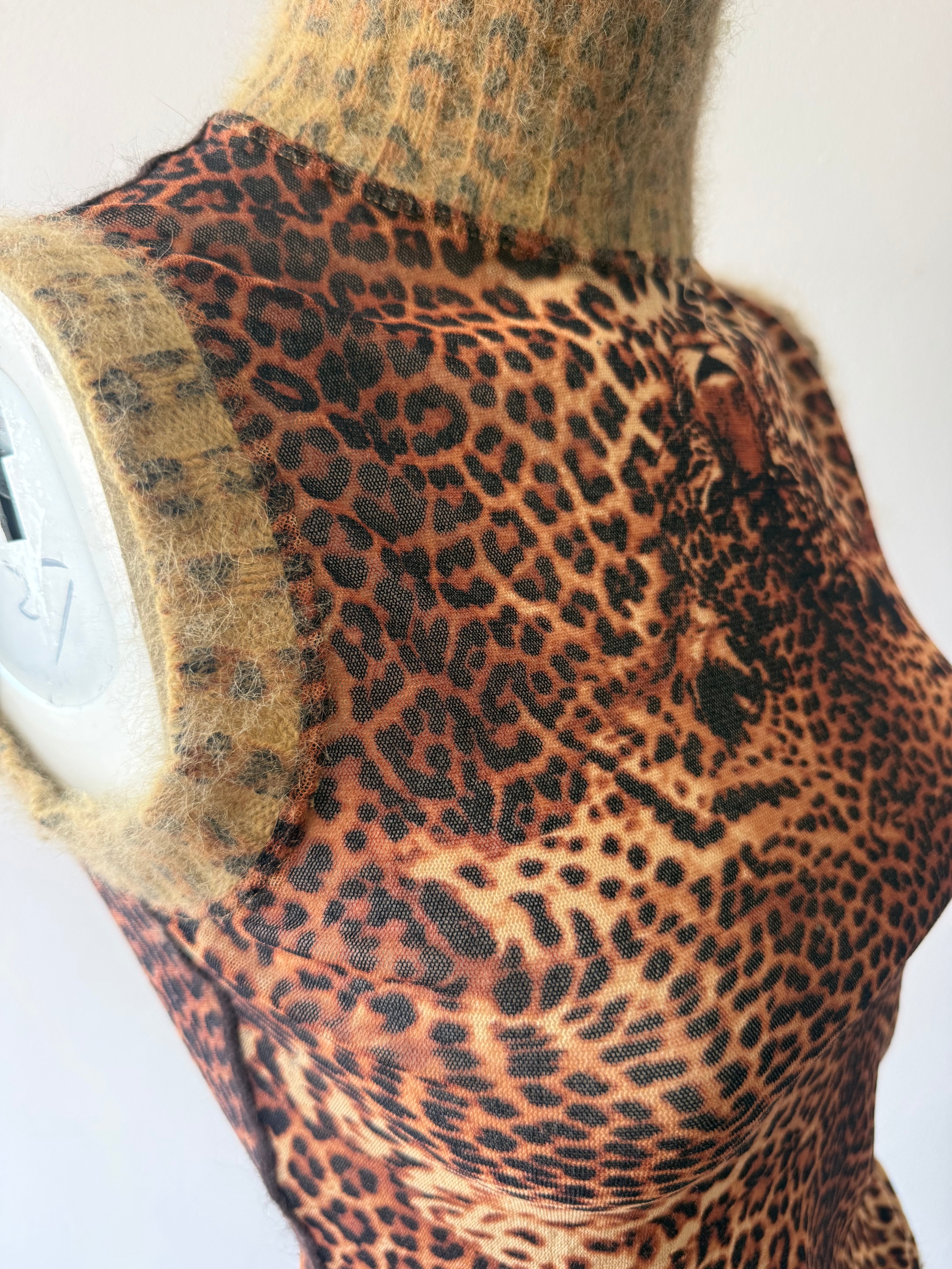 Jean Paul Gaultier 1998 Leopard Mesh Top