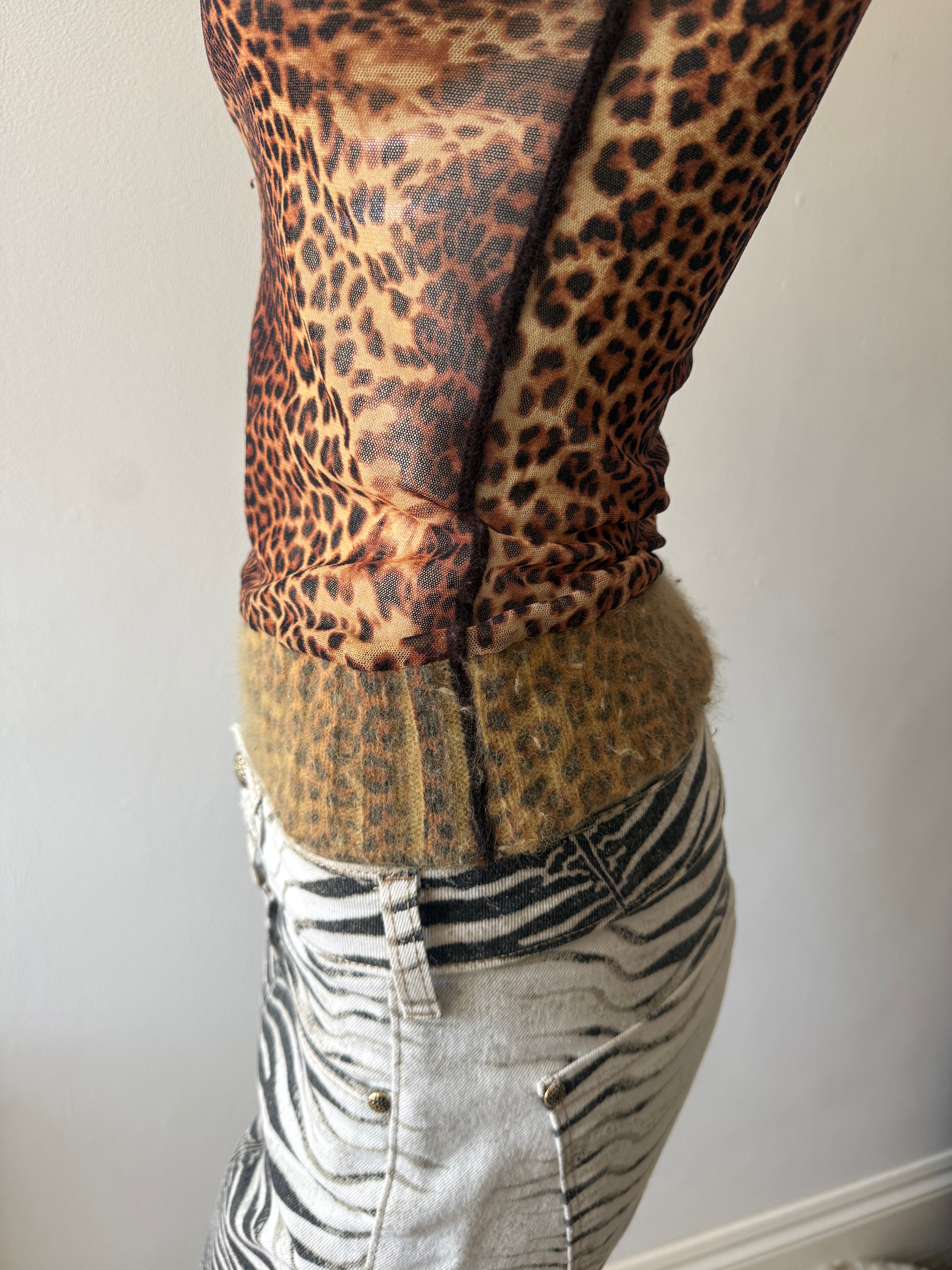 Jean Paul Gaultier 1998 Leopard Mesh Top