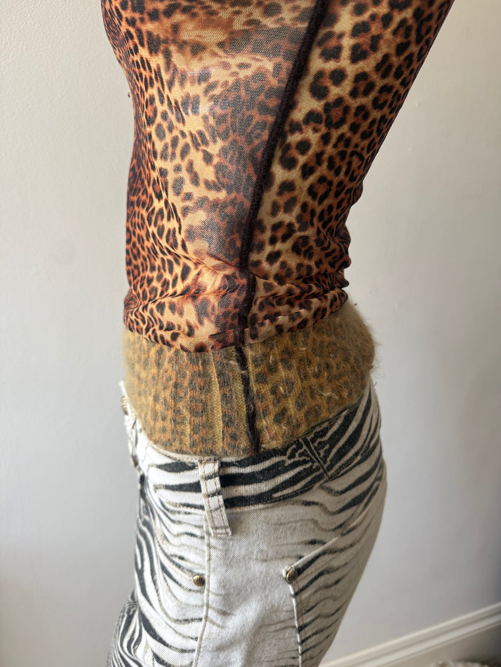 Jean Paul Gaultier 1998 Leopard Mesh Top