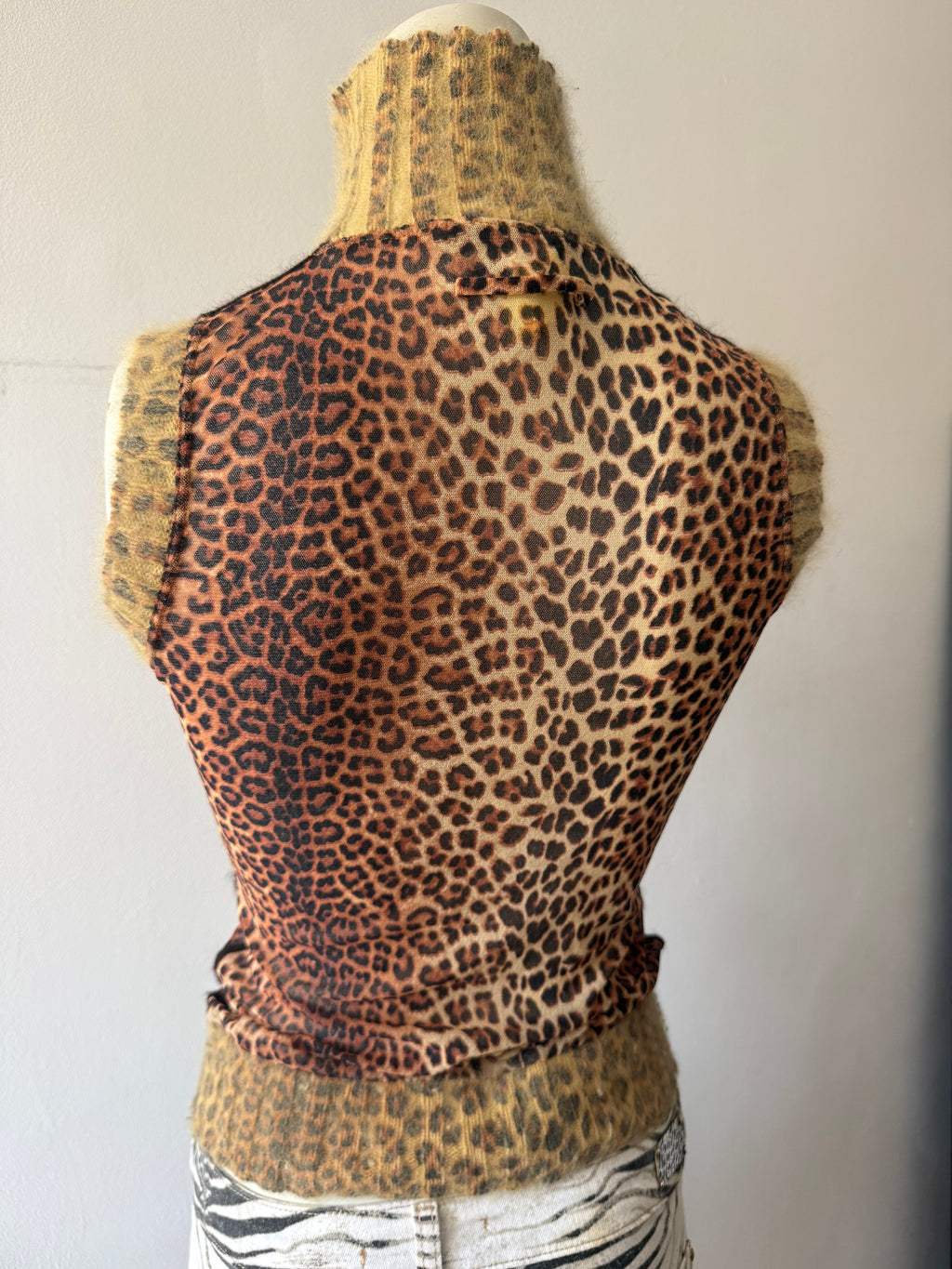 Jean Paul Gaultier 1998 Leopard Mesh Top