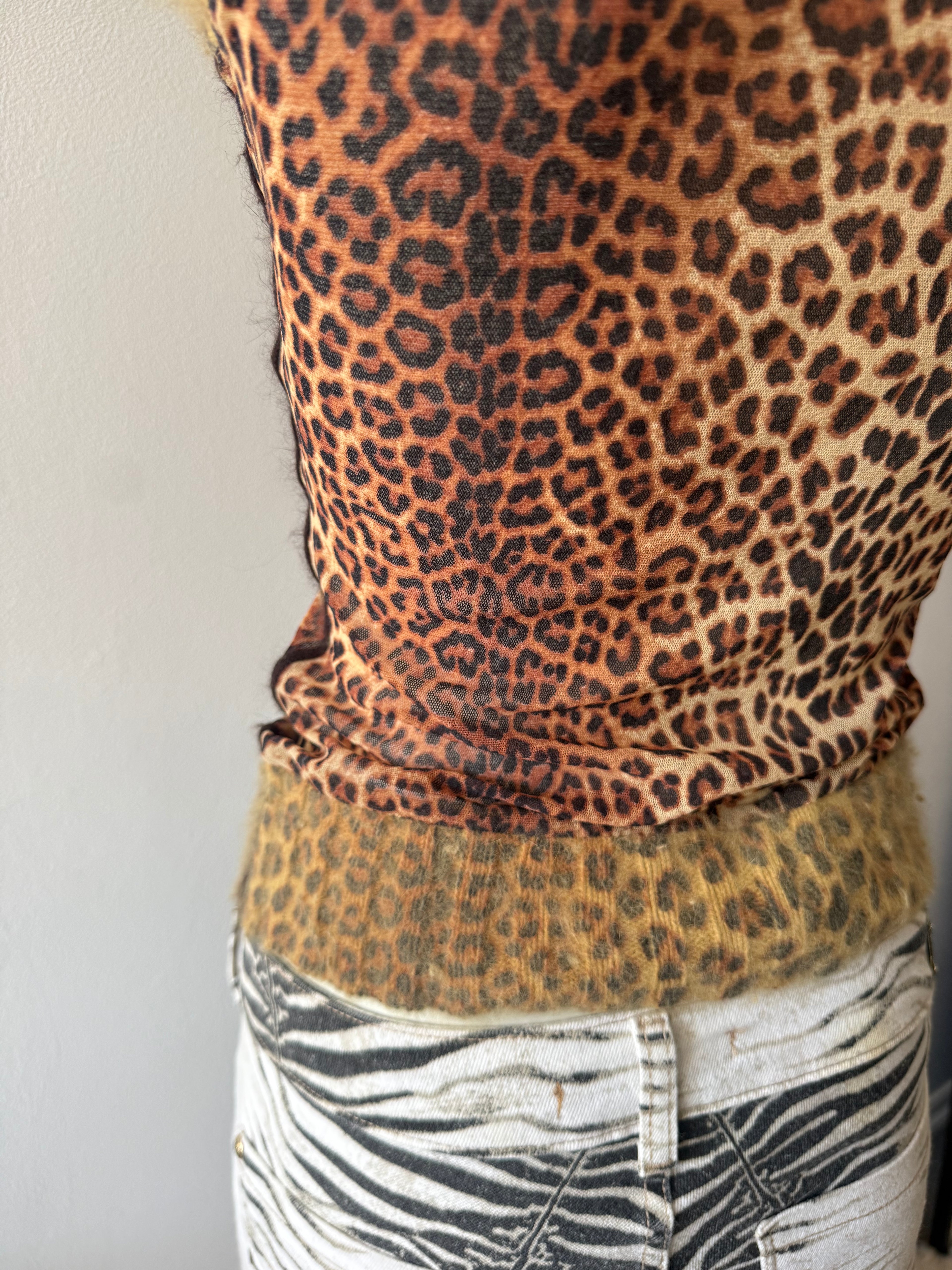 Jean Paul Gaultier 1998 Leopard Mesh Top