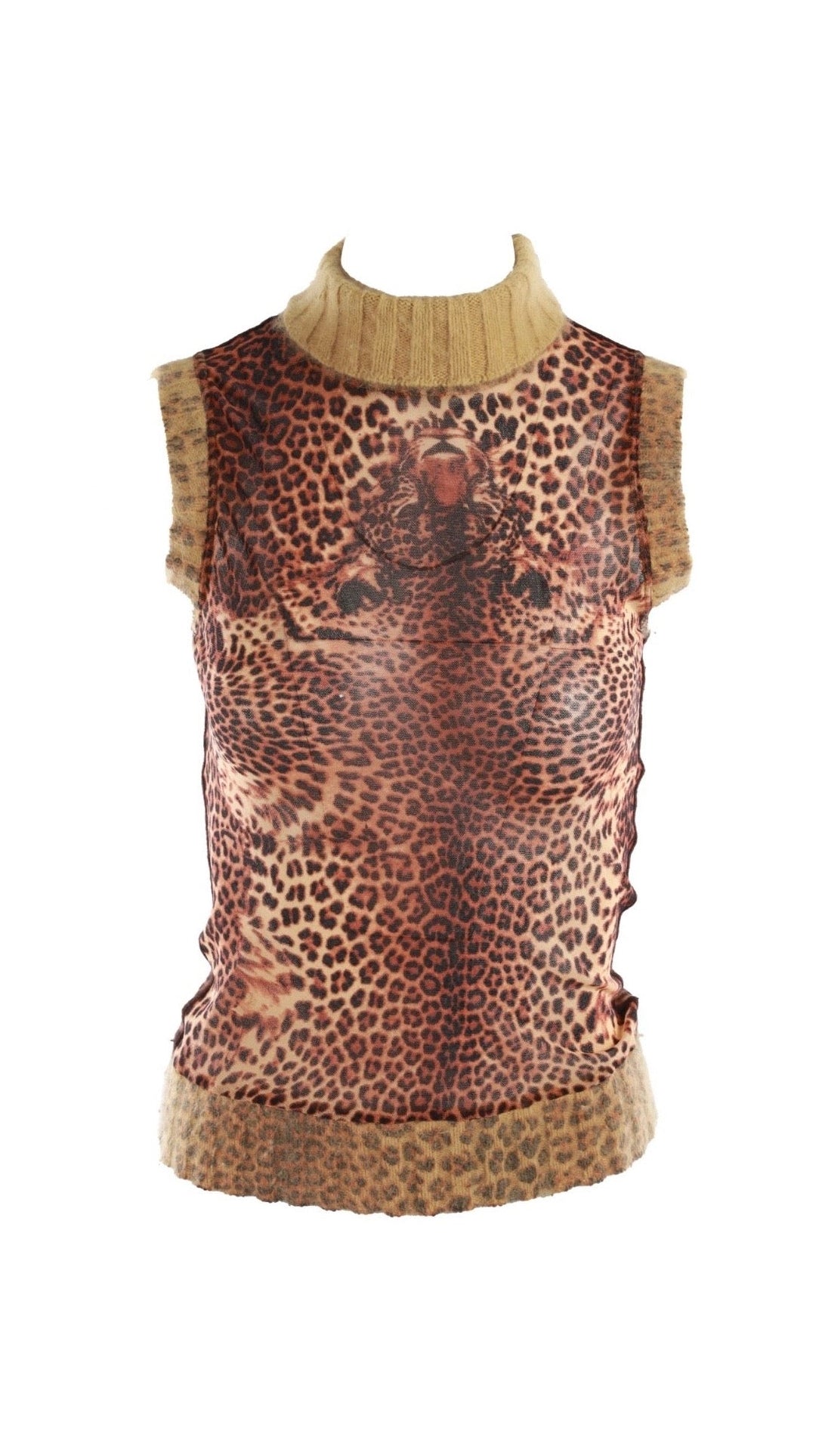 Jean Paul Gaultier 1998 Leopard Mesh Top