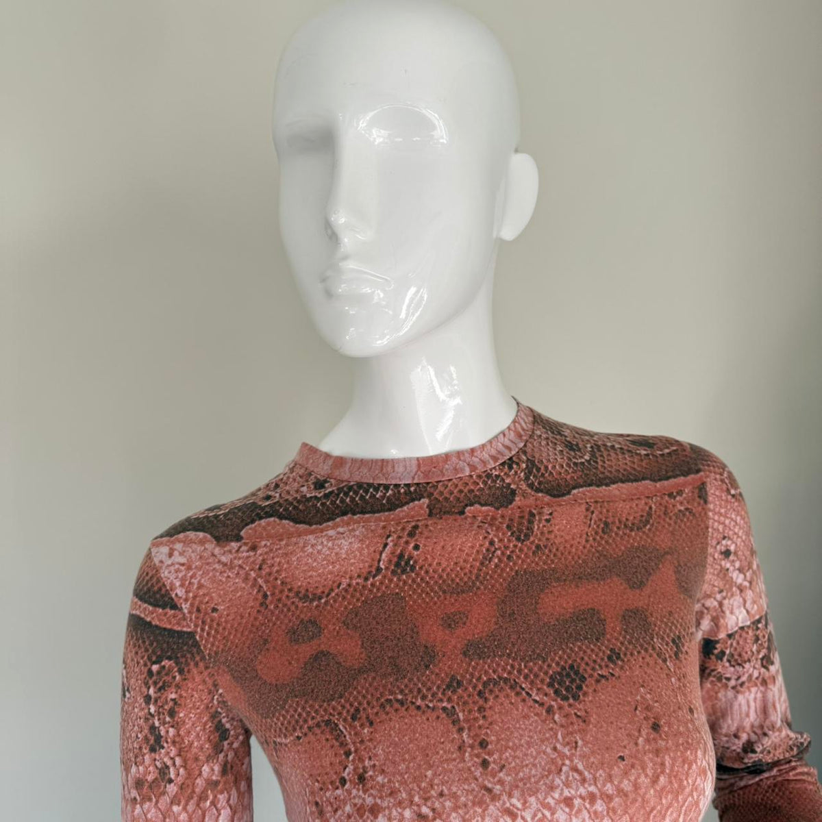 Just Cavalli Python Print Long Sleeve Top