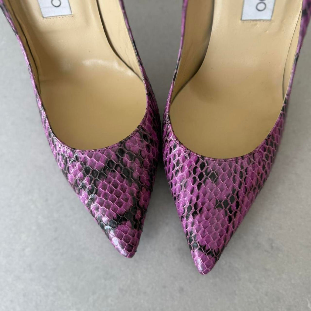 Jimmy Choo Purple Snakeskin Exotic Heels