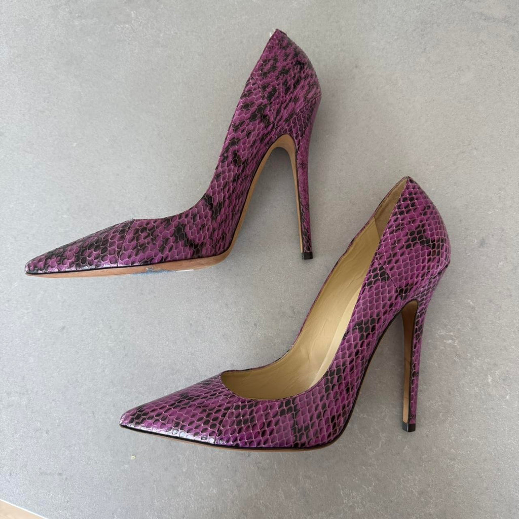 Jimmy Choo Purple Snakeskin Exotic Heels