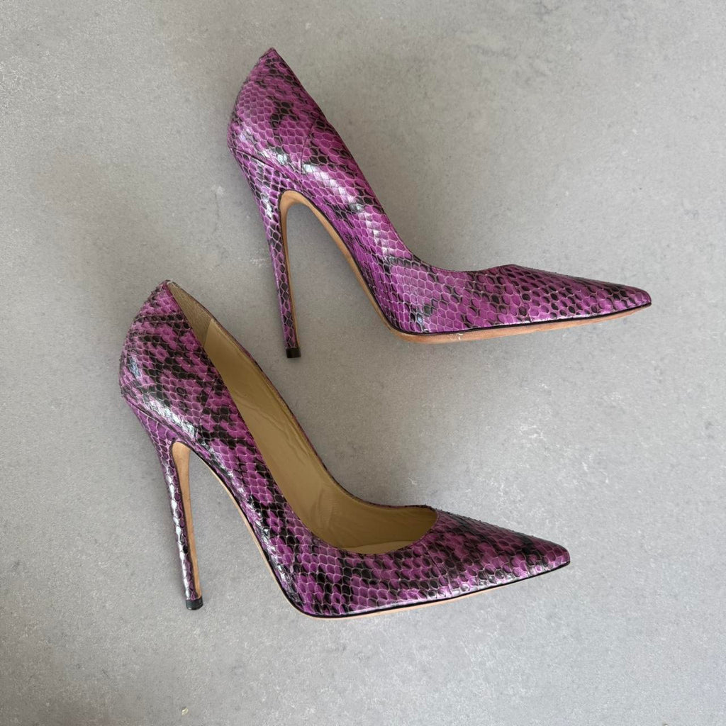 Jimmy Choo Purple Snakeskin Exotic Heels