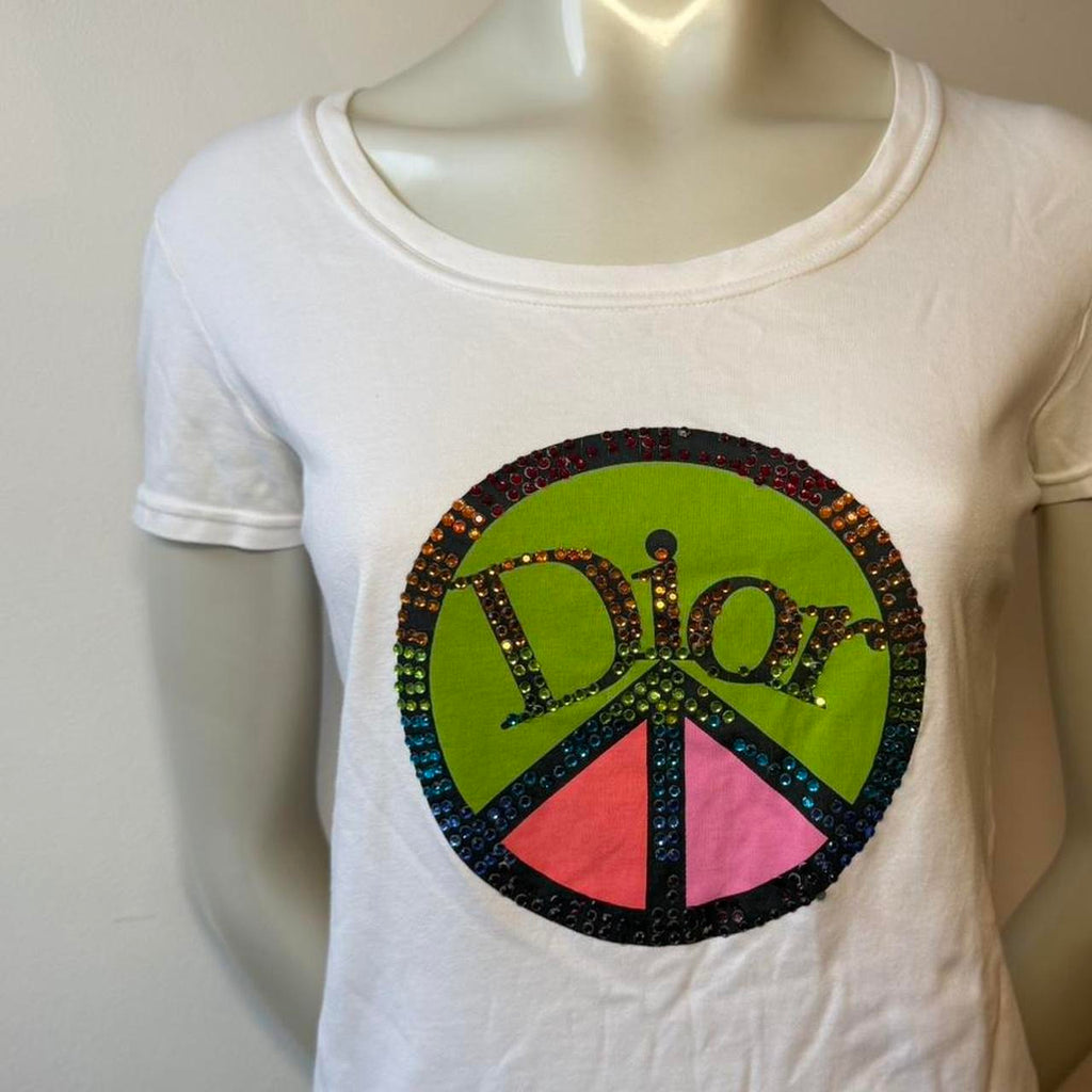 Dior Peace Rainbow Logo T-shirt