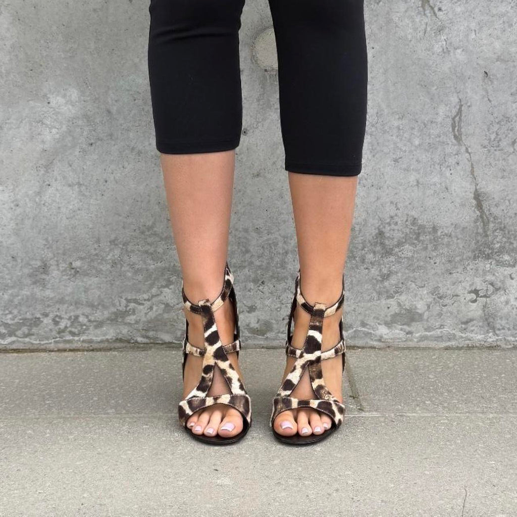 Giuseppe Zanotti Leopard Print Ponyhair Heel Sandals
