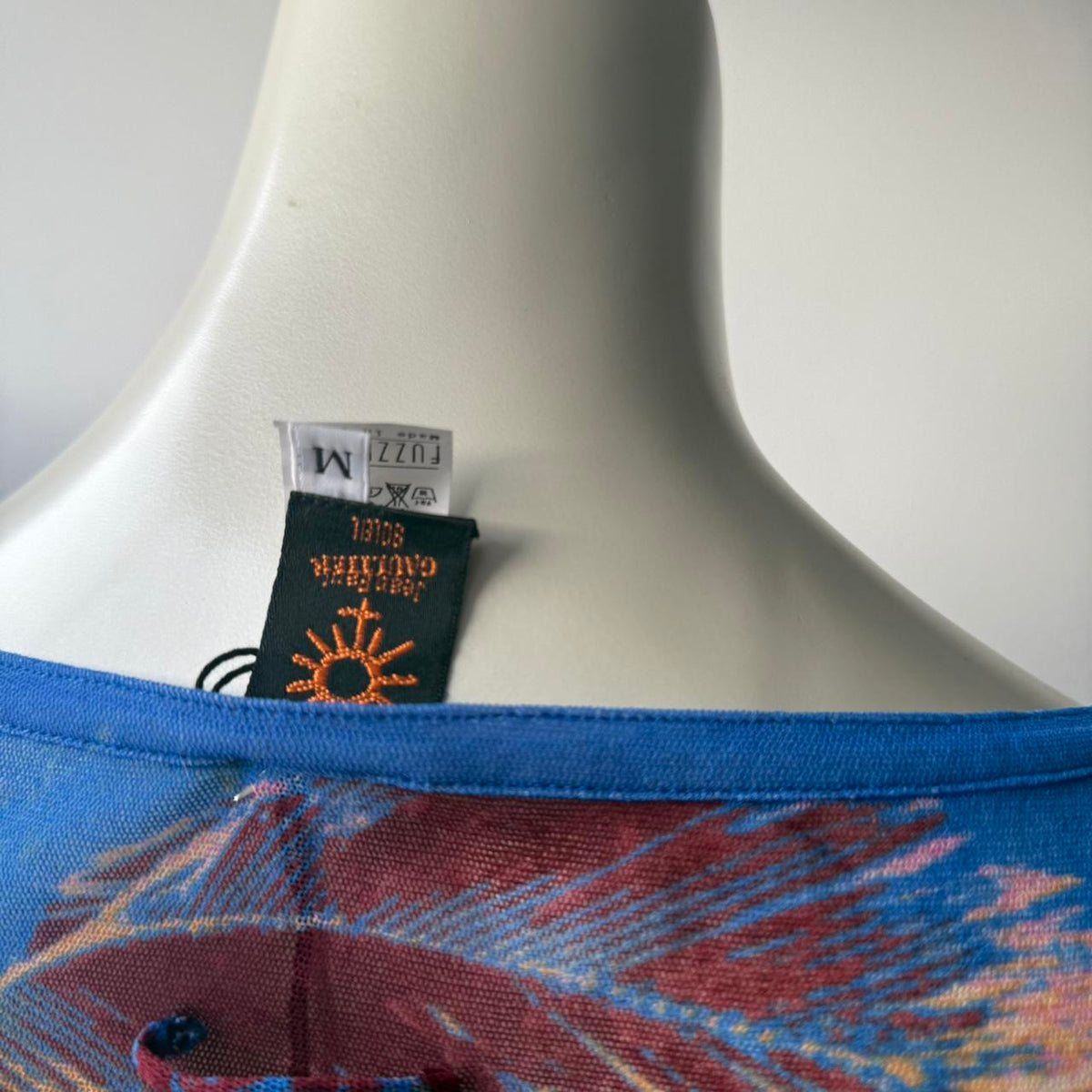 Jean Paul Gaultier Mesh Palm Tree Long Sleeved Top