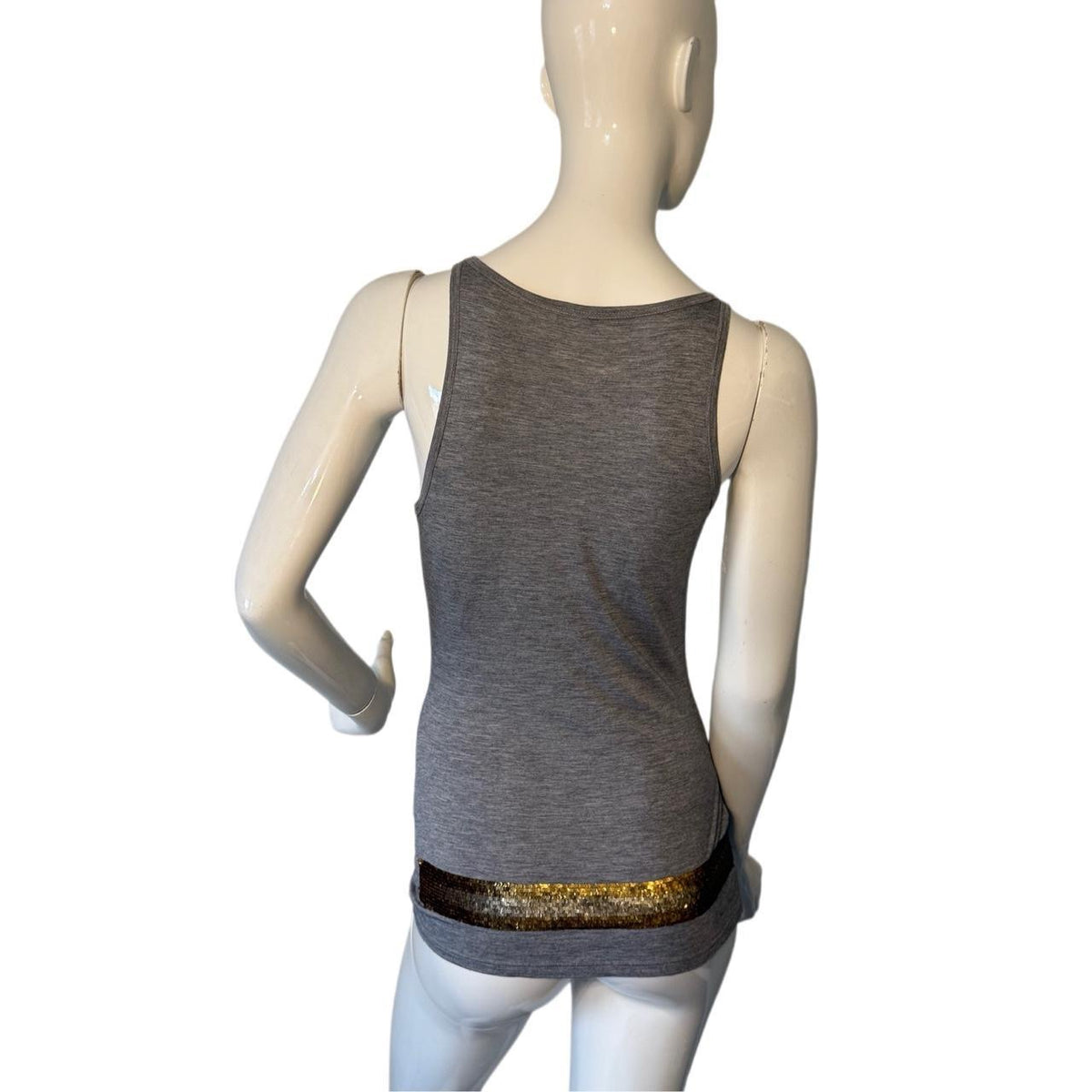 Gucci Sequin Embellished Grey Tank Top