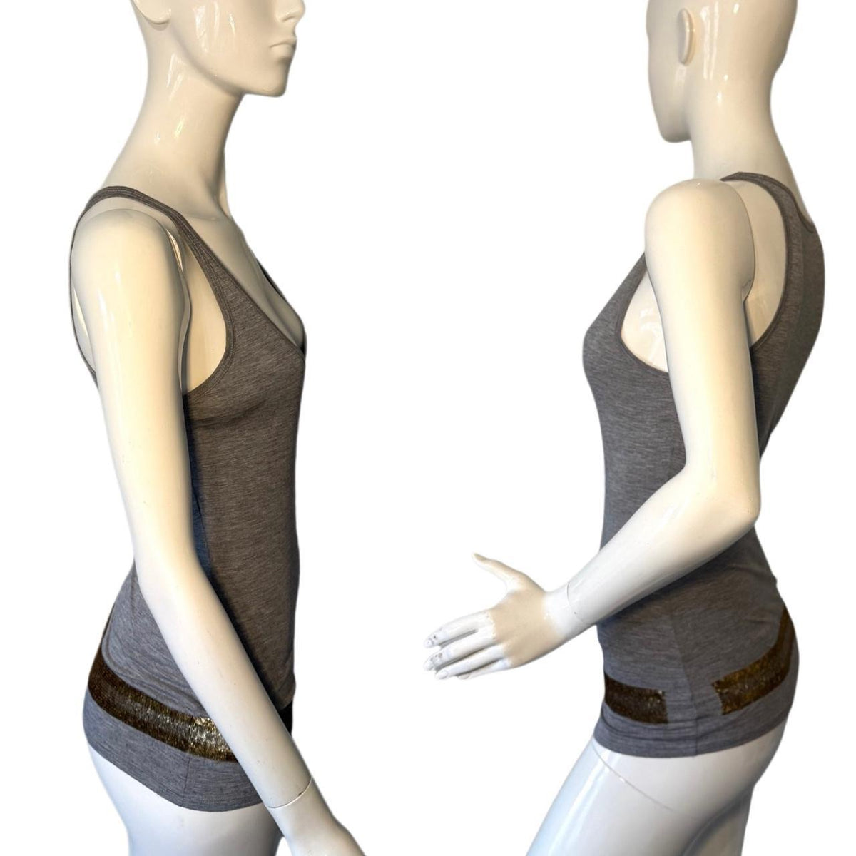 Gucci Sequin Embellished Grey Tank Top