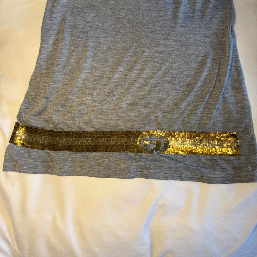 Gucci Sequin Embellished Grey Tank Top