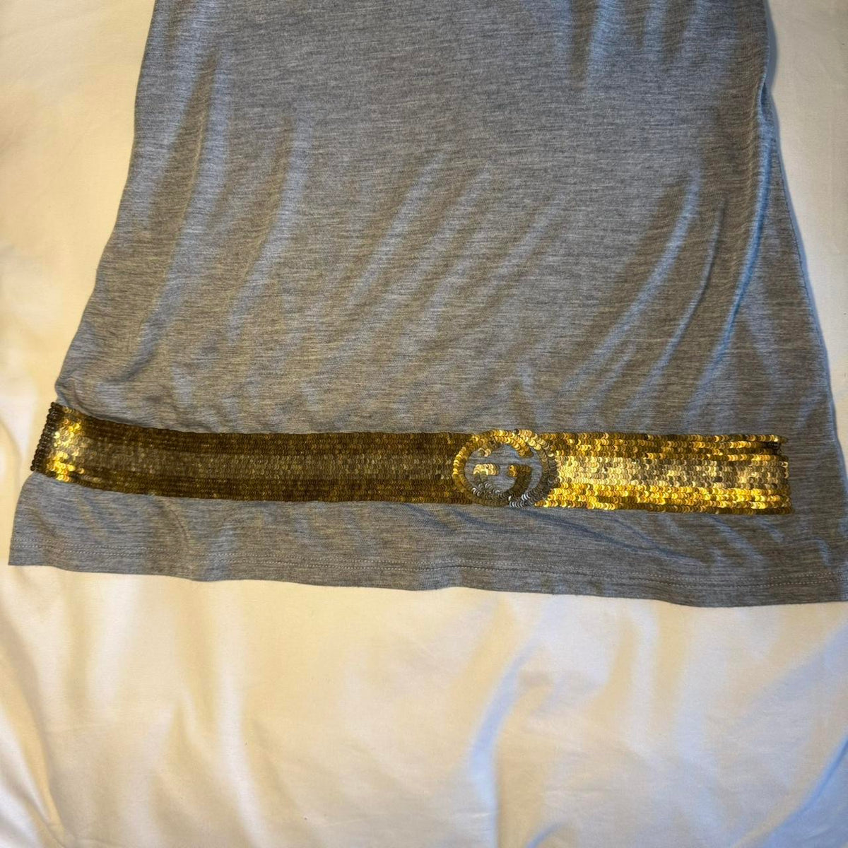 Gucci Sequin Embellished Grey Tank Top