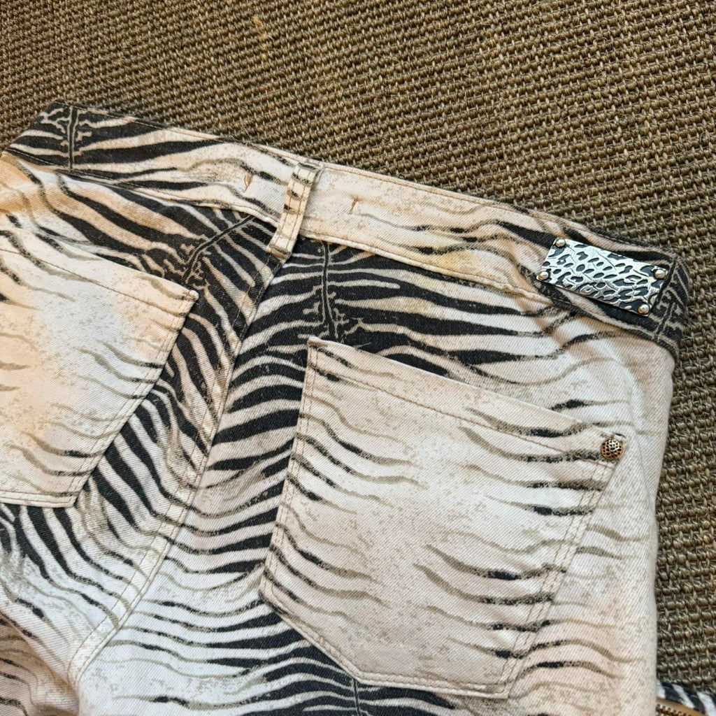 Roberto Cavalli Skinny Zebra Print Jeans