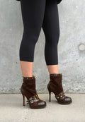 Dsquared2 Brown Studded Western Heel Ankle Boots