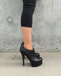 Fendi FF Black Leather Stiletto Ankle Boots